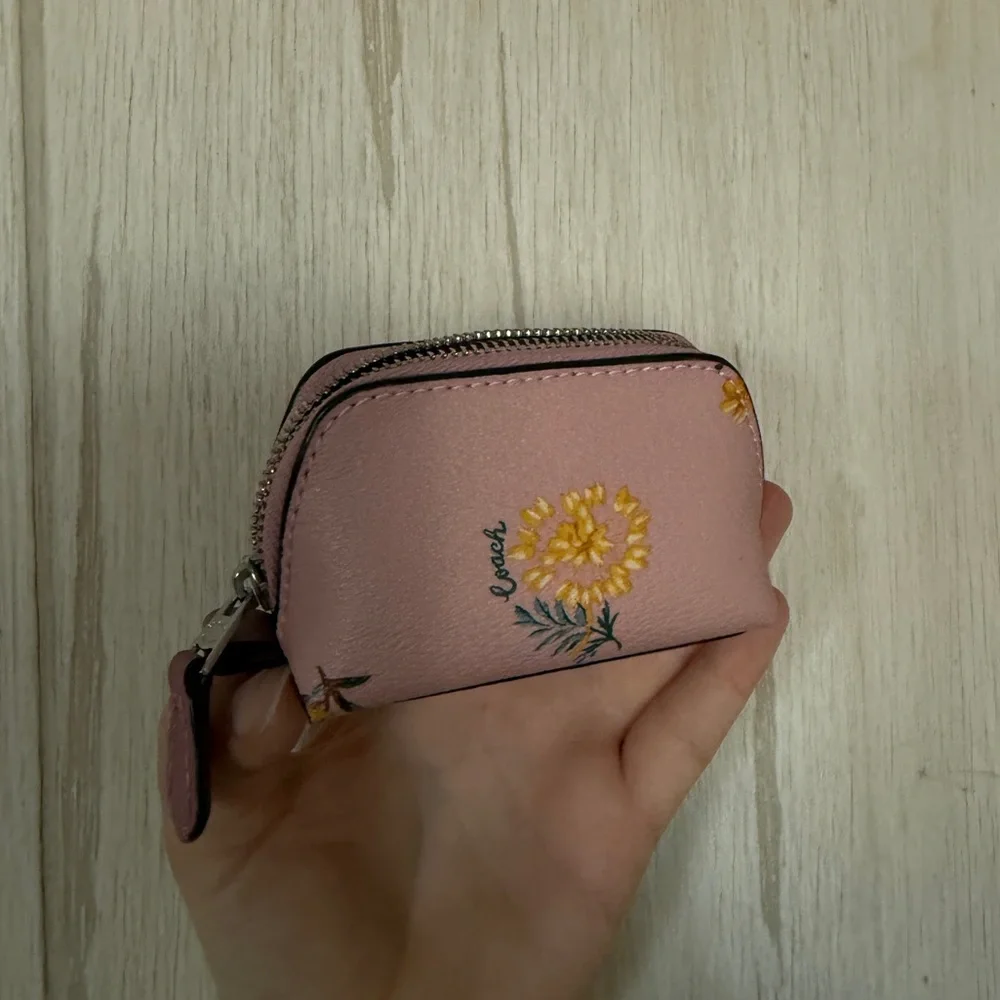 Coach Pink Floral Women's Small Pouch - Picture 5 of 6